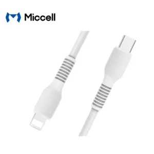 Cable Miccell Tipo USB-C A Lightning 30W 1 m Blanco (VQ-D06)