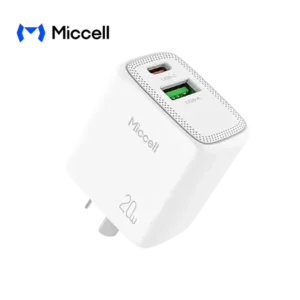 Cargador Miccell 2 Puertos USB-C + 1 Puerto USB-A 20w (VQ-T15201)