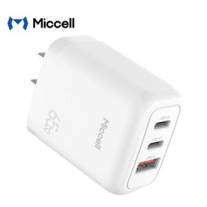 Cargador Miccell 2 Puertos USB-C + 1 Puerto USB-A 65w(VQ-T1265)