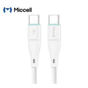 Cable Miccell Tipo USB-C A USB-C 60W 1 M Blanco (VQ-D06)