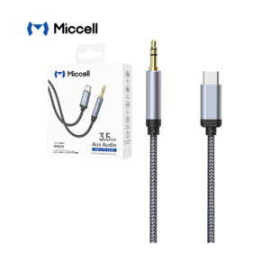 Cable Miccell Tipo C a Jack 3.5mm 1mt Gris (VQ-AUX002)