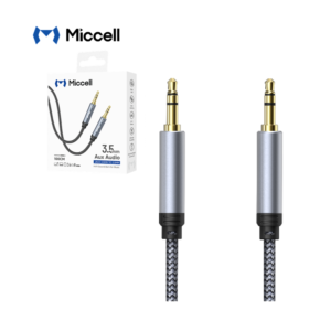 Cable Miccell Jack 3.5mm a Jack 3.5mm 1mt Gris (VQ-AUX002)