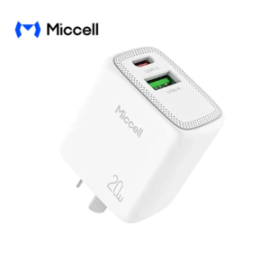 Cargador Miccell 2 Puertos USB-C + 1 Puerto USB-A 20w (VQ-T15201)