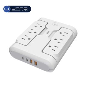 Regleta DE Pared 6 Tomas en 1 UNNO TEKNO Dual 2USB-C y 2USB-A Blanco (PW5086WT)